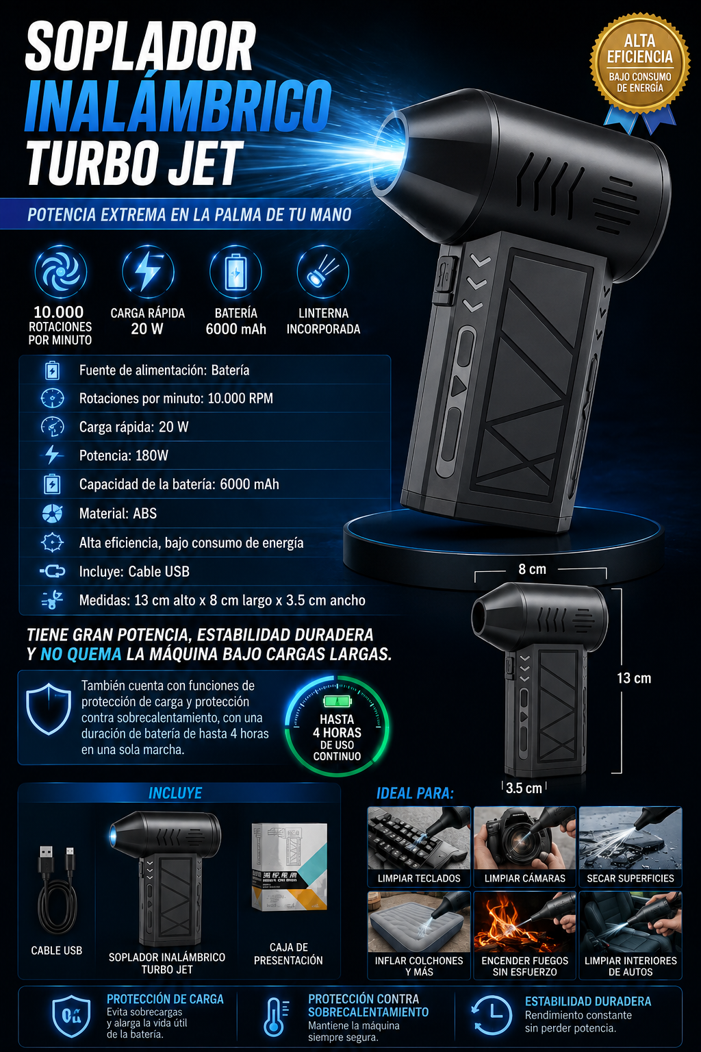 Soplador Turbo Jet Inalámbrico